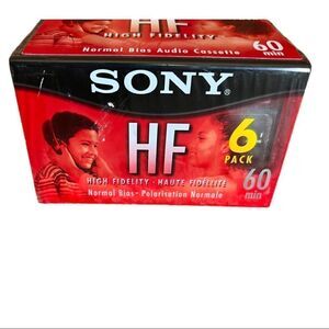 Sony High Fidelity Cassette Tapes. 6 Pack. 60 Minutes Each. New In Package!